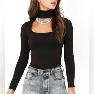 NWT n:Philanthropy Catello Long Sleeve Top in Black Cat
